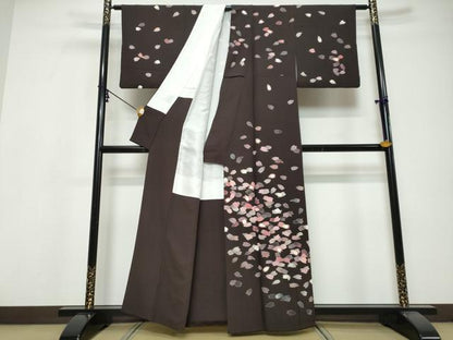 平和屋着物●訪問着　作家物　舞桜文　正絹　逸品　DABI9693ud