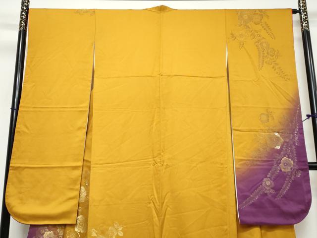 平和屋着物●豪華振袖　螺鈿　辻が花　金糸　正絹　逸品　DABI9695ud