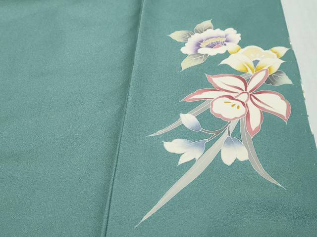 平和屋着物●訪問着　駒刺繍　草花文　金彩　正絹　逸品　未使用　DABI9696ud