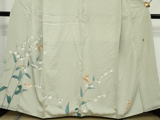 平和屋着物●京加賀糸目友禅作家　山崎巌　訪問着　花鳥文　正絹　逸品　未使用　DABI9697ud