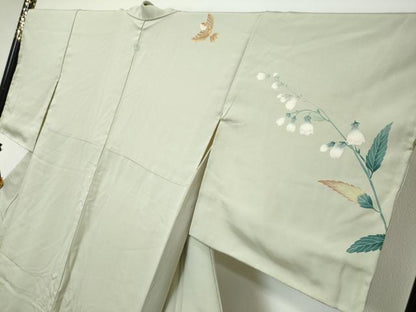 平和屋着物●京加賀糸目友禅作家　山崎巌　訪問着　花鳥文　正絹　逸品　未使用　DABI9697ud