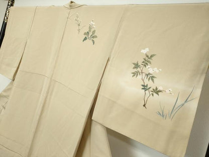 平和屋着物●訪問着　花鳥文　正絹　逸品　DABI9702ud