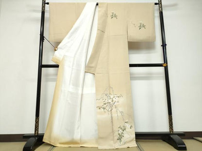 平和屋着物●訪問着　花鳥文　正絹　逸品　DABI9702ud