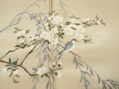 平和屋着物●訪問着　花鳥文　正絹　逸品　DABI9702ud