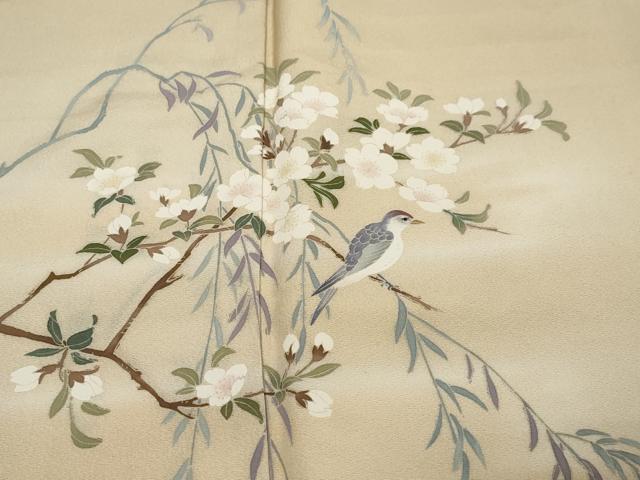 平和屋着物●訪問着　花鳥文　正絹　逸品　DABI9702ud