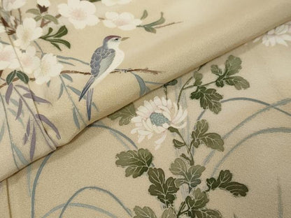 平和屋着物●訪問着　花鳥文　正絹　逸品　DABI9702ud