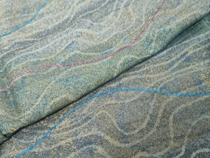 平和屋着物●訪問着　作家物　寿光織　抽象文様　金糸　正絹　逸品　DABI9705ud
