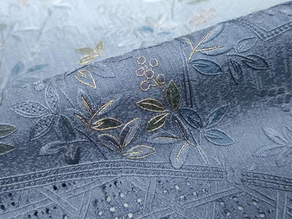 平和屋着物●中国三大刺繍　相良刺繍　汕頭刺繍　総刺繍　訪問着　地紙草花文　暈し染め　金糸　ほていや扱い　正絹　逸品　DABI9706ud