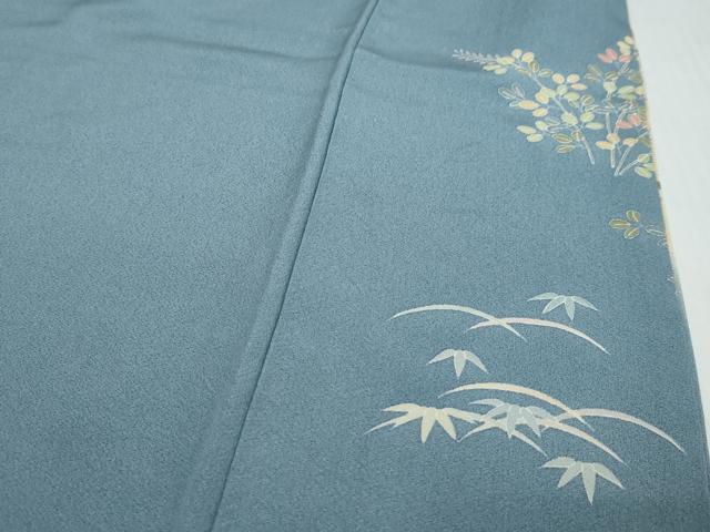 平和屋着物●訪問着　友禅　作家物　風景草花籬文　暈し染め　正絹　逸品　DABI9708ud