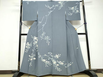 平和屋着物●本加賀友禅作家　寺西一紘　訪問着　枝花文　正絹　逸品　DABI9712ud