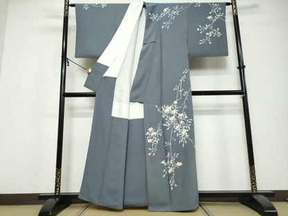 平和屋着物●本加賀友禅作家　寺西一紘　訪問着　枝花文　正絹　逸品　DABI9712ud