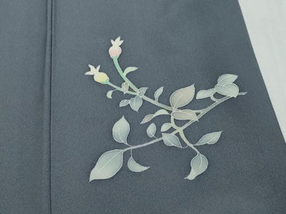 平和屋着物●本加賀友禅作家　寺西一紘　訪問着　枝花文　正絹　逸品　DABI9712ud