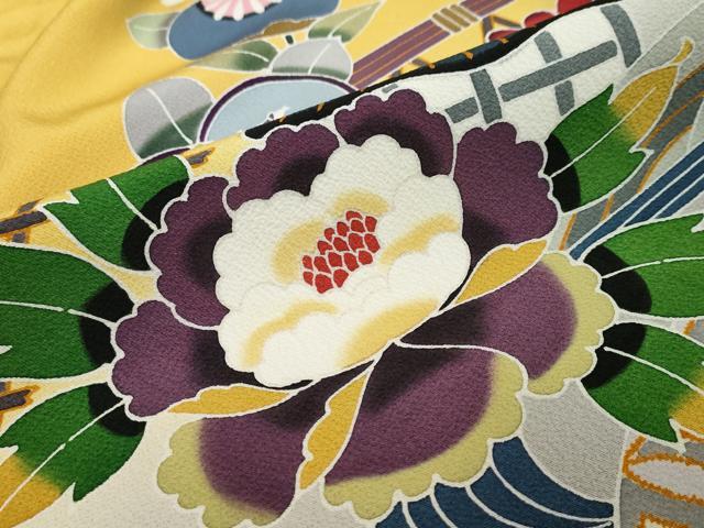 平和屋着物●豪華振袖　風景草花籬文　暈し染め　正絹　逸品　DABI9715ud