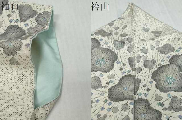 平和屋着物●本場大島紬　白大島　草花文　正絹　逸品　DABI9720ud