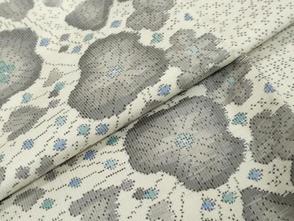 平和屋着物●本場大島紬　白大島　草花文　正絹　逸品　DABI9720ud