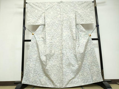平和屋着物●本場大島紬　白大島　7マルキ　草葉文　正絹　逸品　未使用　DABI9723ud