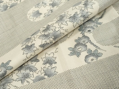 平和屋着物●本場大島紬　白大島　7マルキ　エ霞草花文　正絹　逸品　未使用　DABI9724ud