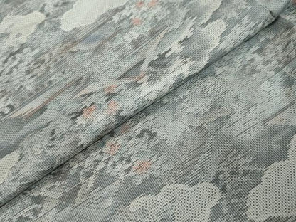 平和屋着物●本場大島紬　白大島　7マルキ　雲取り風景文　正絹　逸品　未使用　DABI9725ud