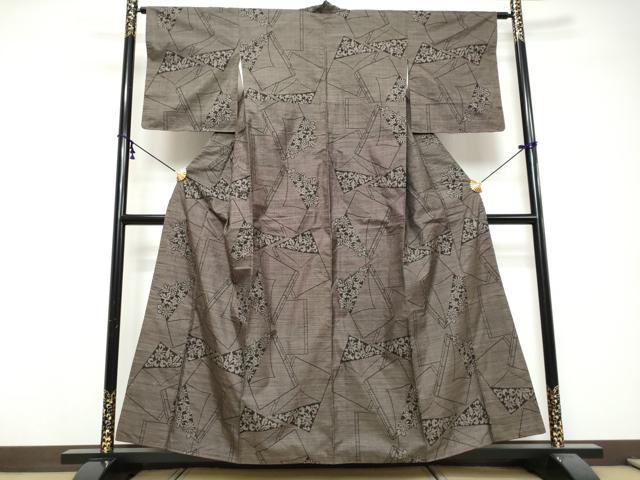 平和屋着物●本場大島紬　7マルキ　冊子草花文　正絹　逸品　DABI9735ud