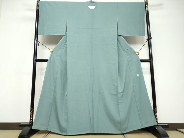 平和屋着物●上質な色無地　作家物　錆御納戸色　やまと誂製　正絹　逸品　未使用　DABI9748ud