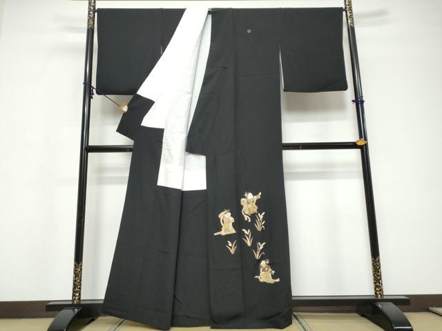 平和屋着物●蓑虫工芸作家　田尾笛秋　黒留袖　童子遊び　正絹　逸品　DABI9750ud
