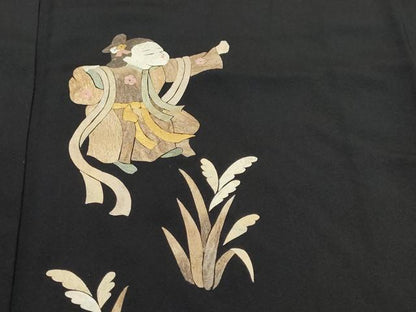 平和屋着物●蓑虫工芸作家　田尾笛秋　黒留袖　童子遊び　正絹　逸品　DABI9750ud