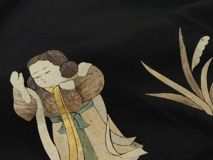 平和屋着物●蓑虫工芸作家　田尾笛秋　黒留袖　童子遊び　正絹　逸品　DABI9750ud