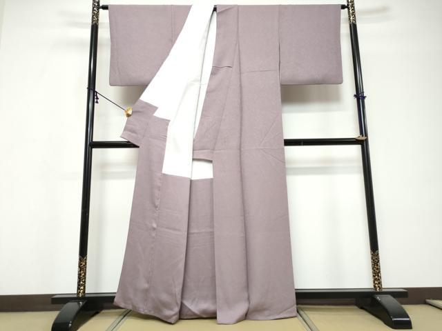 平和屋着物●上質な色無地　草花地紋　薄鼠色　正絹　逸品　DABI9777ud