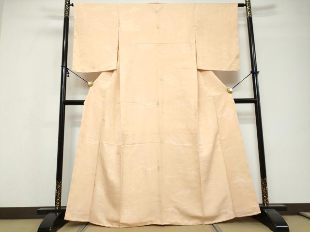 平和屋着物●上質な色無地　流水吉祥地紋　雄黄色　正絹　逸品　未使用　DABI9782ud