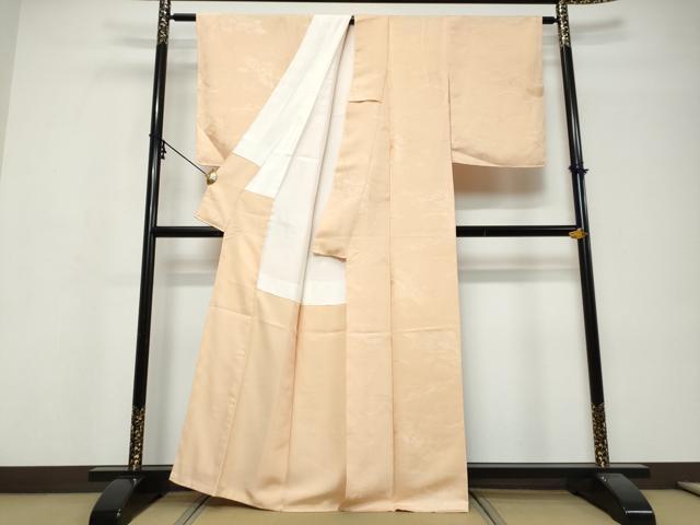 平和屋着物●上質な色無地　流水吉祥地紋　雄黄色　正絹　逸品　未使用　DABI9782ud