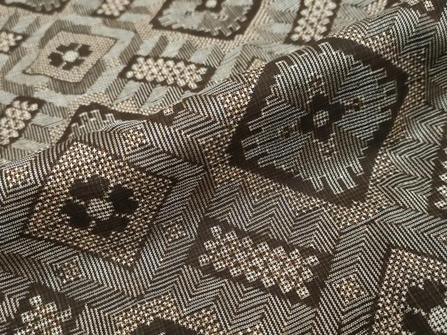 平和屋着物●本場大島紬　龍郷絣　菱文　正絹　逸品　DABI9790ud
