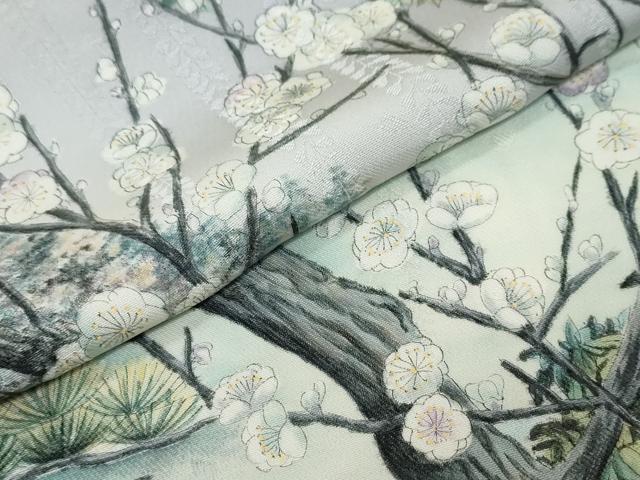 平和屋着物●伝統工芸士　京友禅染色作家　田家鬼彩　訪問着　流水風景草花文　暈し染め　正絹　逸品　DABI9791ud