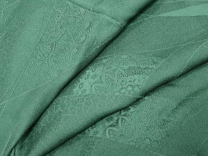 平和屋着物●上質な色無地　芝花地紋　鉄色　正絹　逸品　DABI9802ud