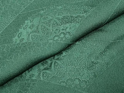 平和屋着物●上質な色無地　芝花地紋　鉄色　正絹　逸品　DABI9802ud