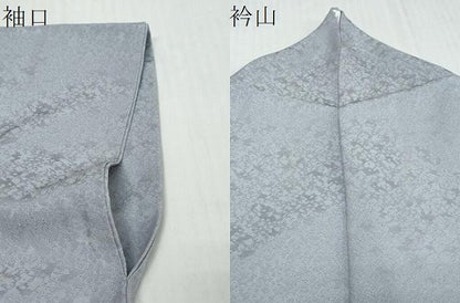 平和屋着物●上質な色無地　霞地紋　藤鼠色　正絹　逸品　DABI9803ud
