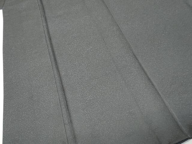 平和屋着物●上質な色無地　草花地紋　濃鼠色　正絹　逸品　DABI9804ud