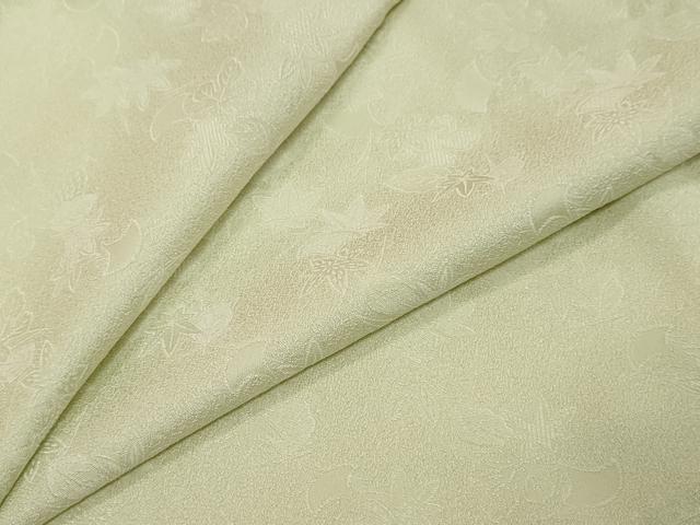 平和屋着物●上質な色無地　草花地紋　若芽色　正絹　逸品　DABI9806ud