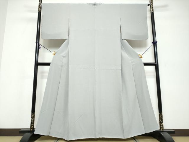 平和屋着物●上質な色無地　絹鼠色　正絹　逸品　DABI9813ud