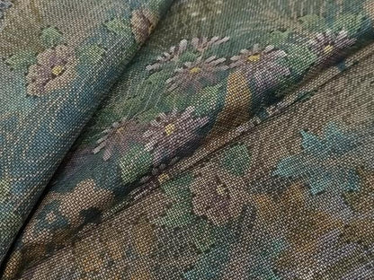 平和屋着物●本場大島紬　9マルキ　流水草花文　やまと誂製　正絹　逸品　DABI9816ud