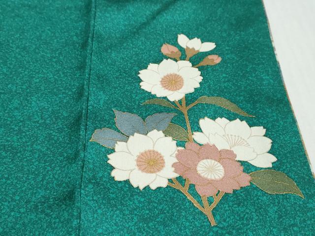 平和屋着物●訪問着　短冊草花文　金彩　正絹　逸品　DABI9839ud