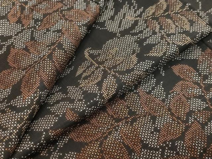 平和屋着物●本場大島紬　7マルキ　枝葉文　正絹　逸品　DABI9840ud