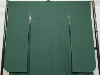 平和屋着物●ファッションデザイナー　HIROKO KOSHINO　コシノヒロコ　振袖　霞地紋　鉄色　正絹　逸品　DABI9846ud