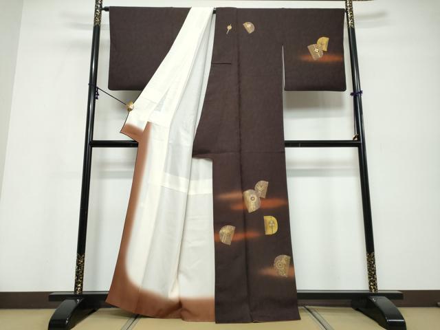 平和屋着物●一蔵コレクション　訪問着　螺鈿　櫛　簪　くし　かんざし　暈し染め　金彩　正絹　逸品　DABI9848ud