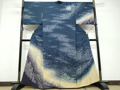 平和屋着物●訪問着　抽象文様　暈し染め　正絹　逸品　DABI9850ud