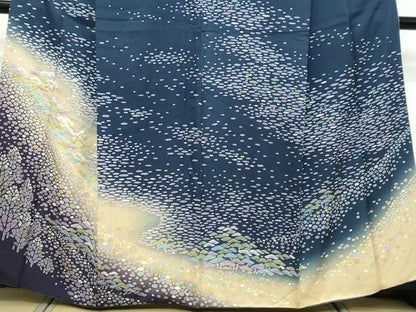 平和屋着物●訪問着　抽象文様　暈し染め　正絹　逸品　DABI9850ud