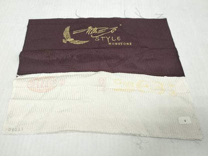 平和屋着物●染色作家　斉藤三才　小紋　格子薔薇文　反端付き　正絹　逸品　DABI9856ud
