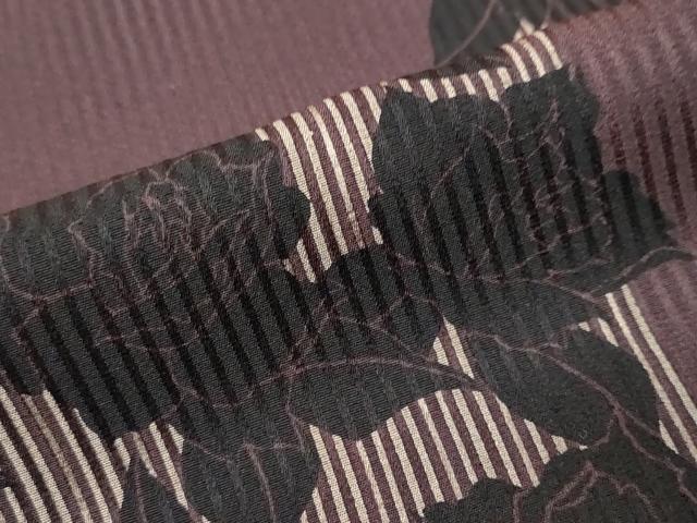 平和屋着物●染色作家　斉藤三才　小紋　格子薔薇文　反端付き　正絹　逸品　DABI9856ud