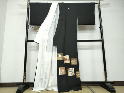 平和屋着物●豪華黒留袖　作家物　十二支　金彩　正絹　逸品　DABI9876ud