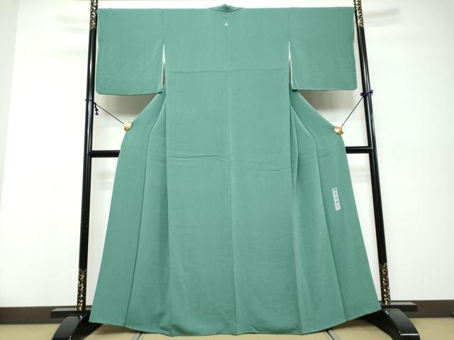 平和屋着物●本加賀友禅作家　西尾翠峰監修　色無地　虫襖色　鬼しぼ縮緬　正絹　逸品　DABI9886ud