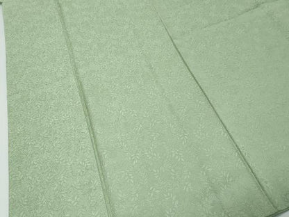 平和屋着物●上質な色無地　南天地紋　薄萌葱色　正絹　逸品　DABI9887ud